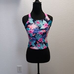 Cat & Jack Pink and Blue Tropical Tank Top